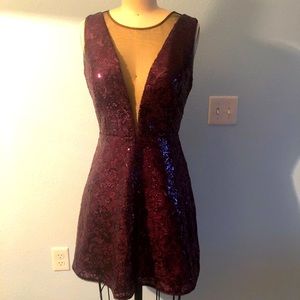 Sequin fit and flare